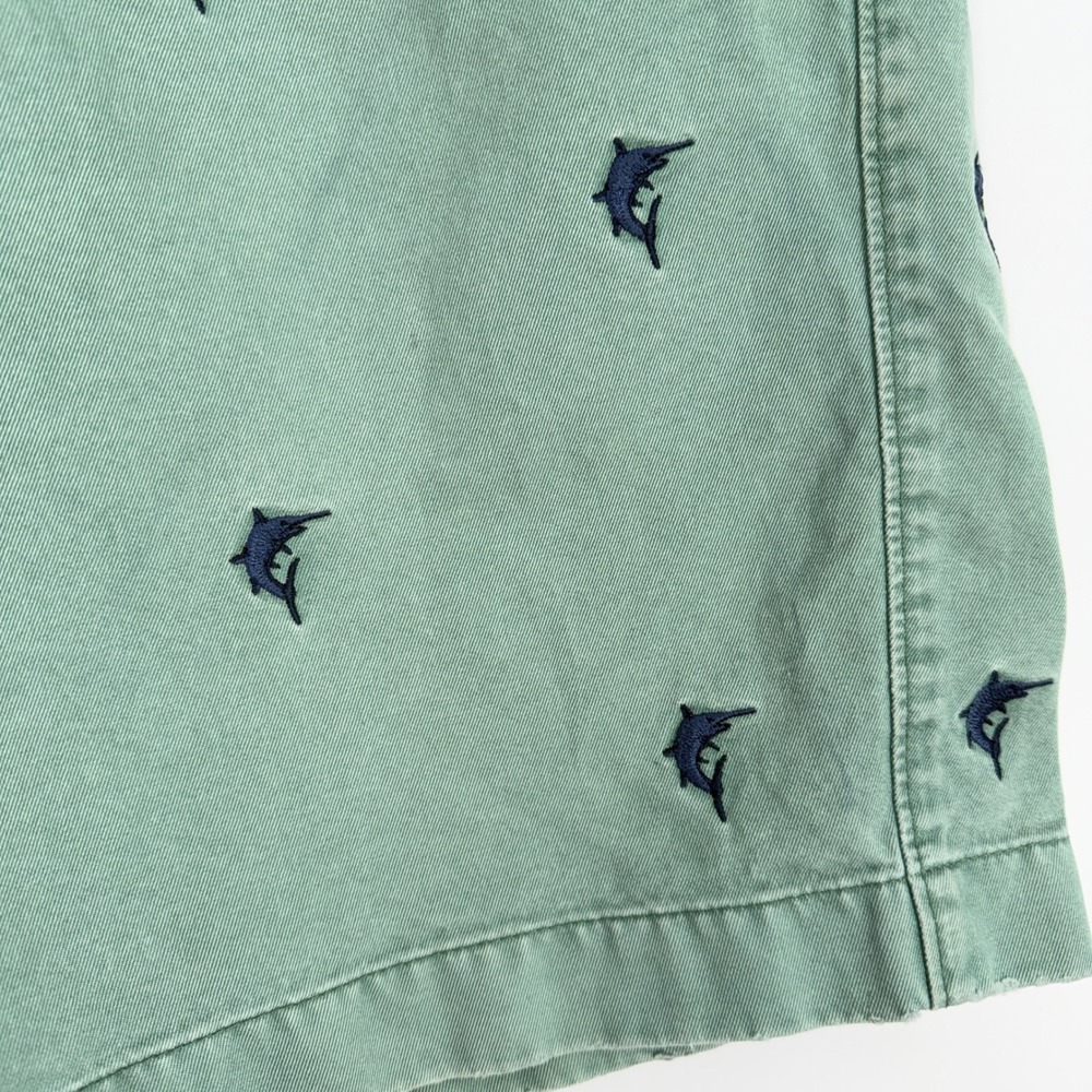 J.Crew Mens Broken-In Chino Shorts Sage Green Marlin Embroidered Size 34 Regular - Picture 3 of 11